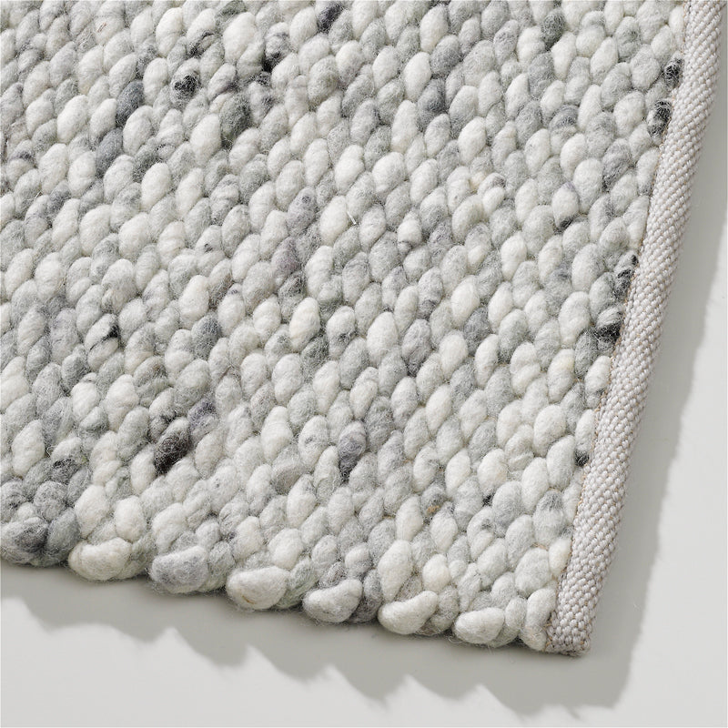 Handgeweven wollen vloerkleed Lisanne Mix Snow 430 + Dawn 446 detail