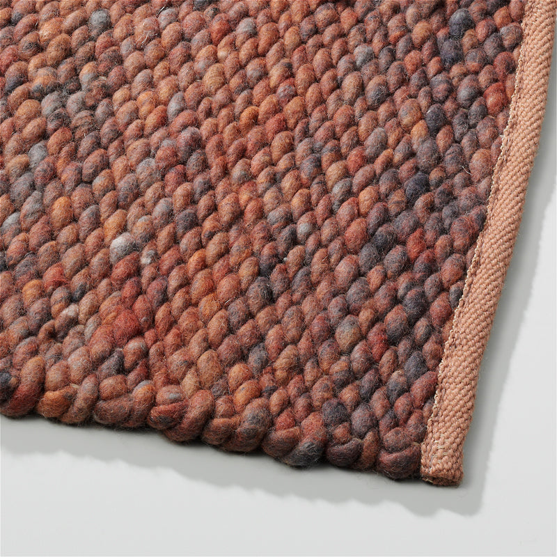 Handgeweven wollen vloerkleed Lisanne Roest 425 detail