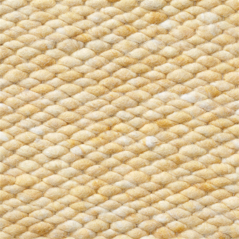 Handgeweven wollen vloerkleed Lisanne Zacht Geel 422