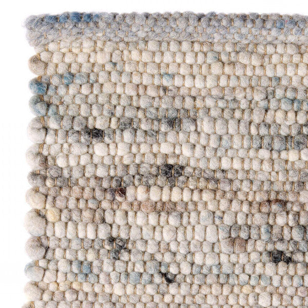 Handgeweven wollen vloerkleed Nanda Grijsblauw 06