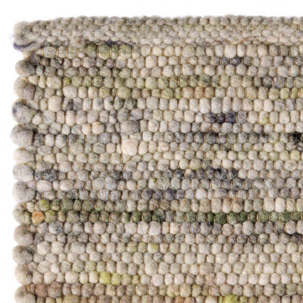 Handgeweven wollen vloerkleed Nanda Groen 11