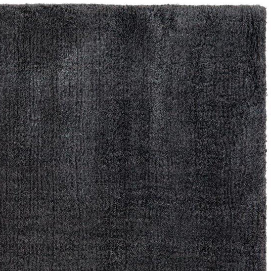 Hoogpolig Glossy Wollen Vloerkleed Viveke Dark Grey