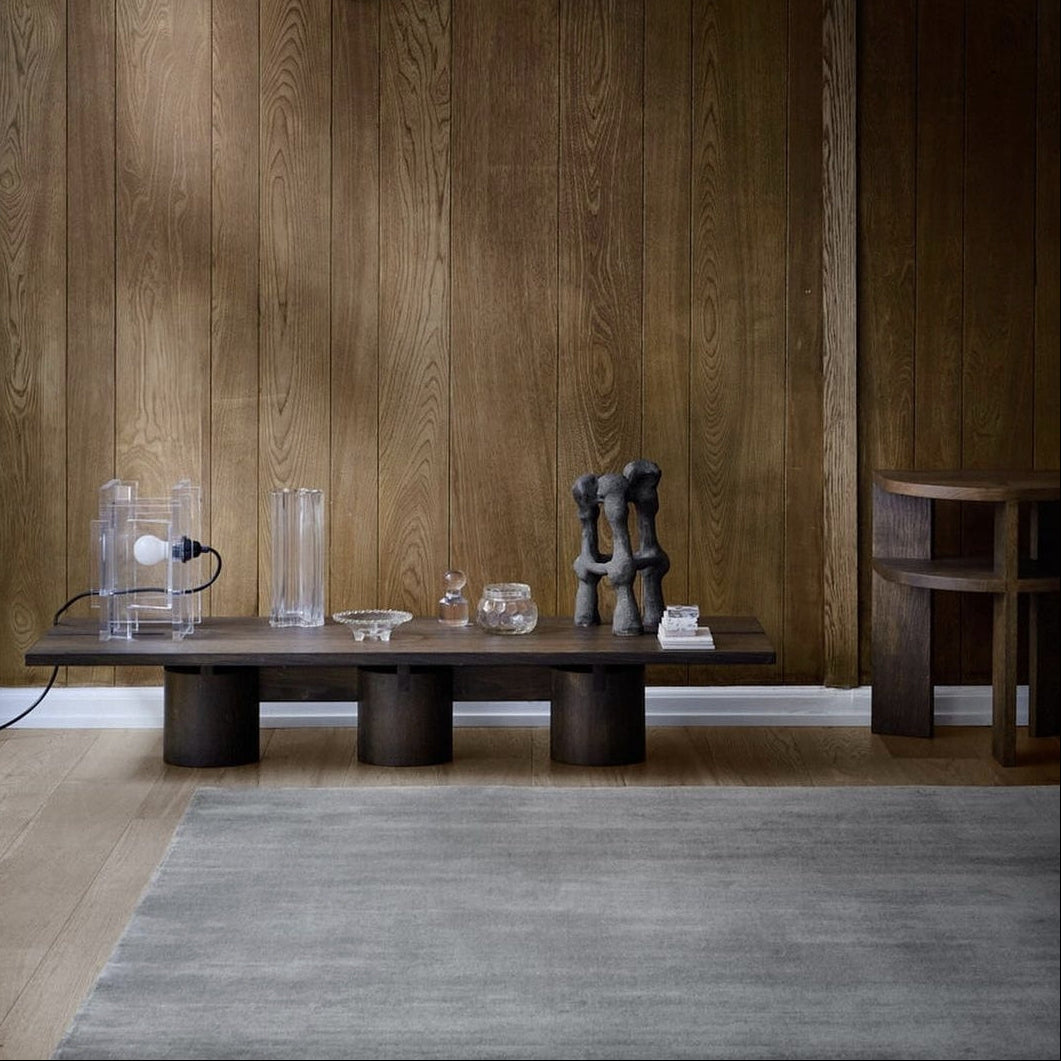 Hoogpolig Glossy Wollen Vloerkleed Viveke Grey sfeer 1