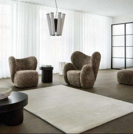 Hoogpolig Glossy Wollen Vloerkleed Viveke White sfeer