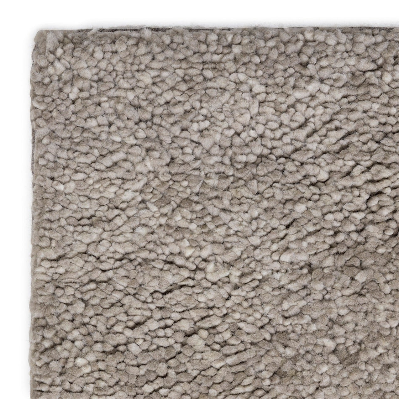 Hoogpolig Handgeweven Wollen Vloerkleed Ellen Grey Detail