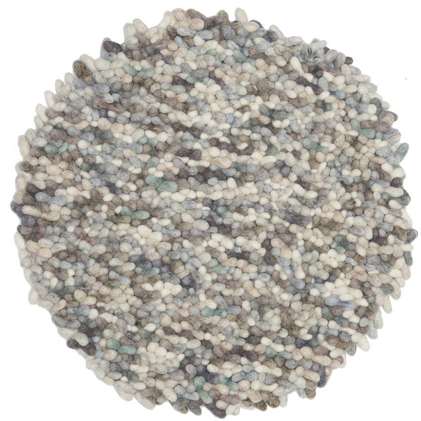 Hoogpolig vloerkleed Tatum Rond Ocean Mix