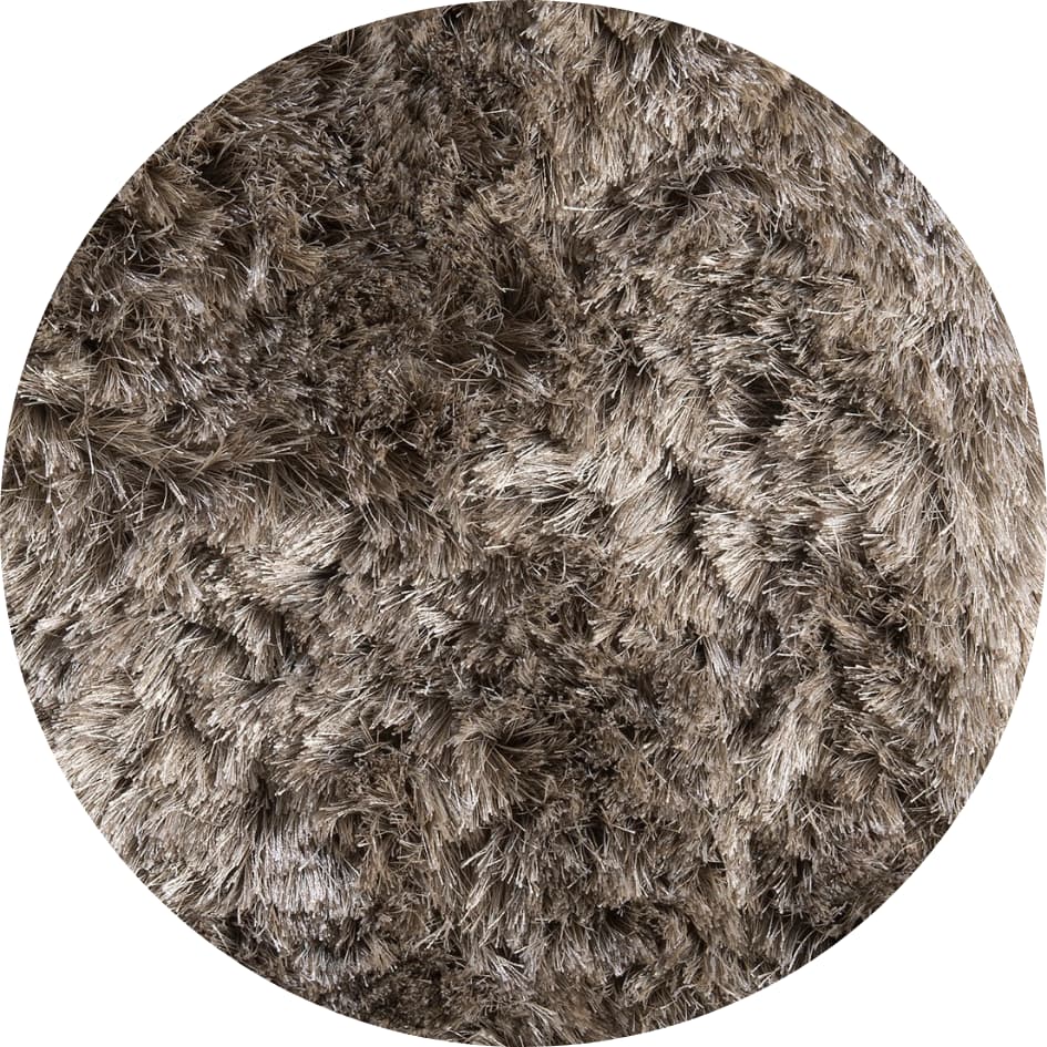 Rond hoogpolig glossy vloerkleed Valerie Zand