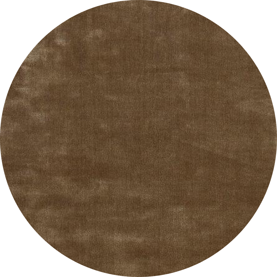 Rond hoogpolig glanzend wollen vloerkleed Viveke Bronze