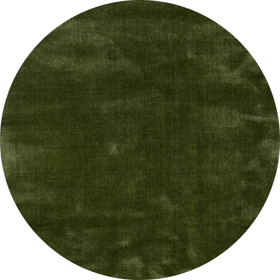 Rond hoogpolig glossy vloerkleed Viveke Forest Green