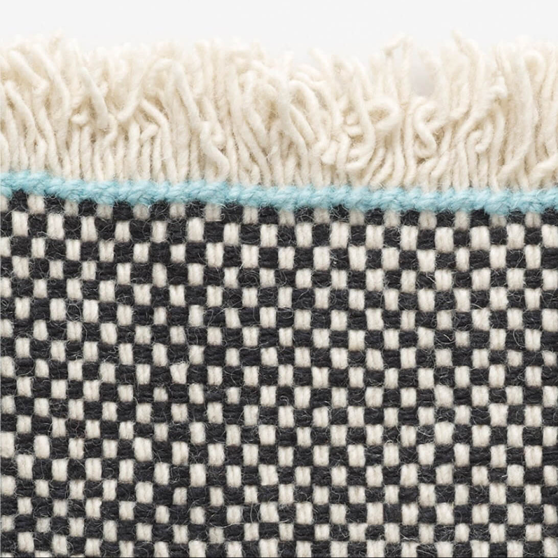 Kvadrat designvloerkleed Duotone Wit Zwart 0191