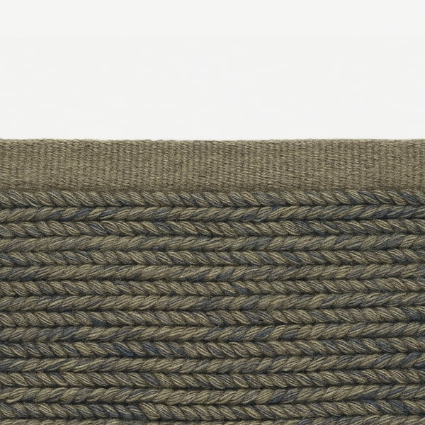 Kvadrat vlakke wollen vloerkleed Aram Donkergroen 0971