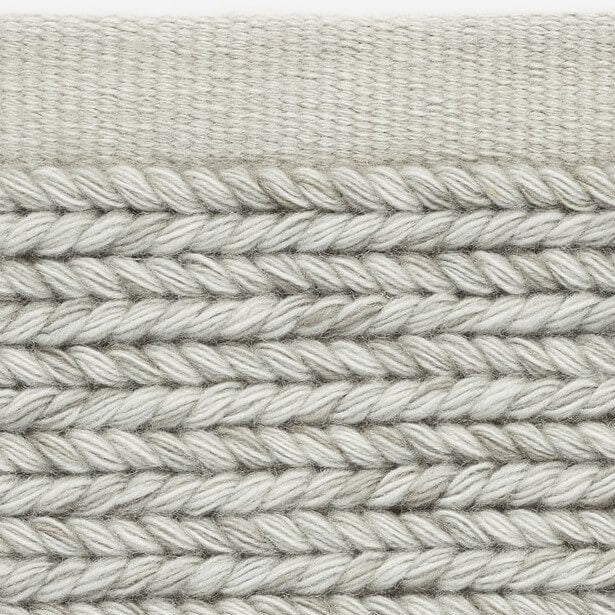 Kvadrat vlakke wollen vloerkleed Aram in stock lichtgrijs