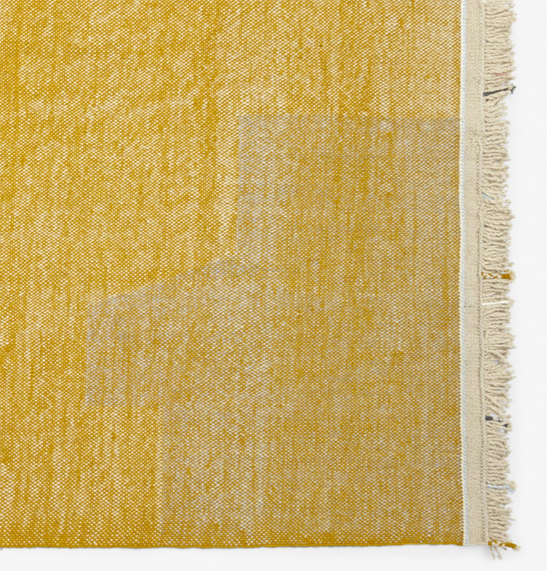 Kvadrat vloerkleed Argali Oker C0471 detail extra inzet hoek