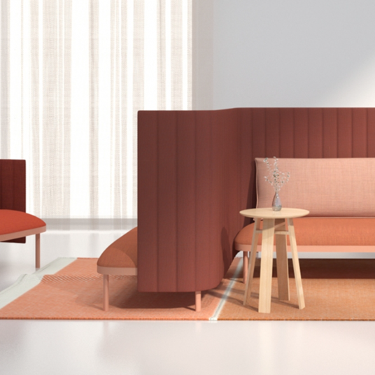 Design vloerkleed Kvadrat Merger Bruin Rood 591