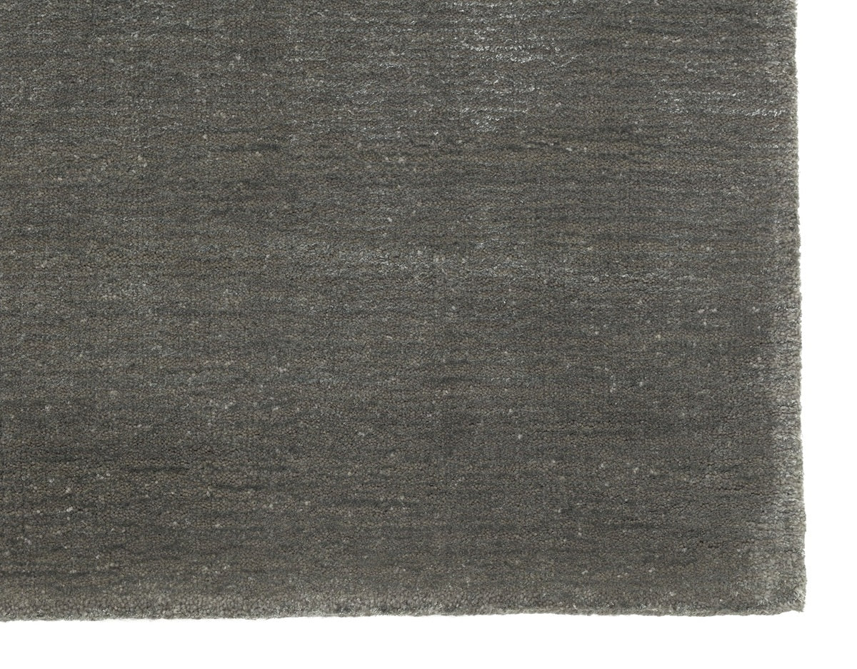 Laagpolig wollen vloerkleed Vivienne Grey closeup