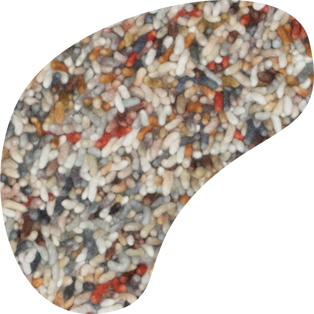 Organisch hoogpolig wollen vloerkleed Steffi Multicolor 04