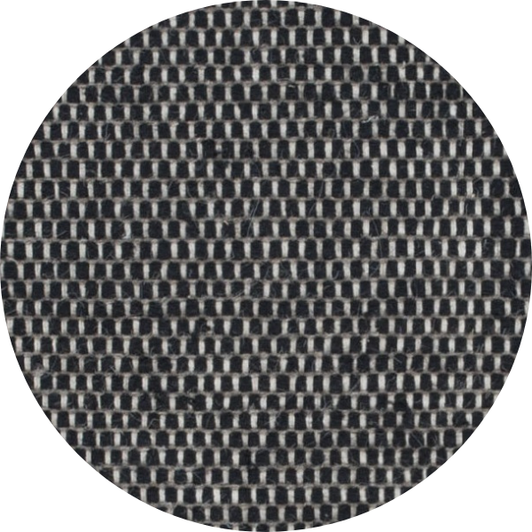 Rond geweven wollen vloerkleed Anna Black