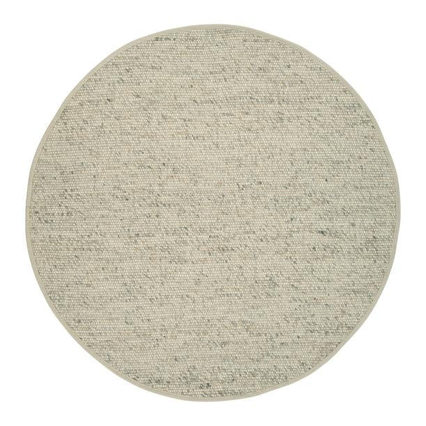 Rond handgeweven wollen vloerkleed Ankie Beige