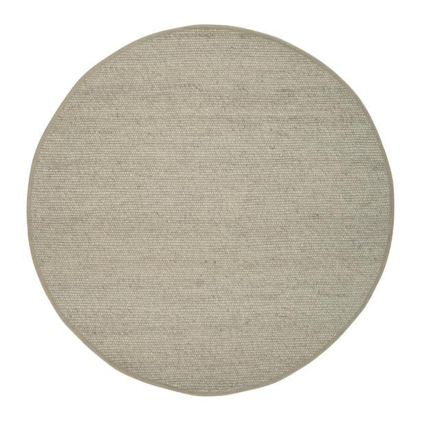 Rond handgeweven wollen vloerkleed Ankie Grey