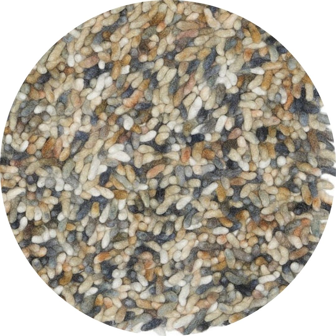 Rond hoogpolig wollen vloerkleed Steffi Autumn 02