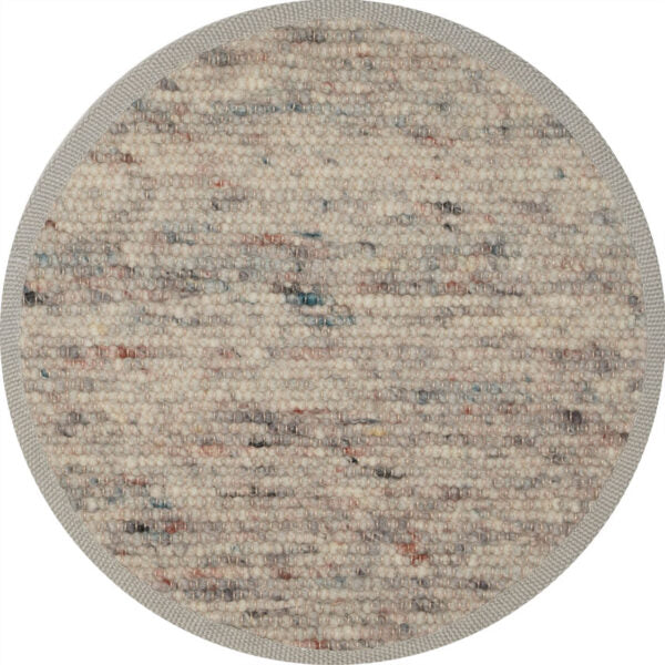 Rond wollen vloerkleed Arna Dauwblauw 08