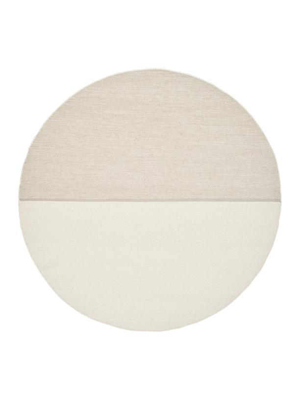 Rond wollen vloerkleed Mila Beige