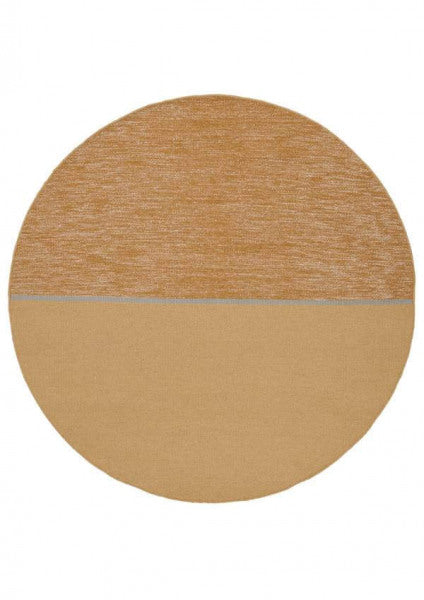 Rond wollen vloerkleed Mila Oker