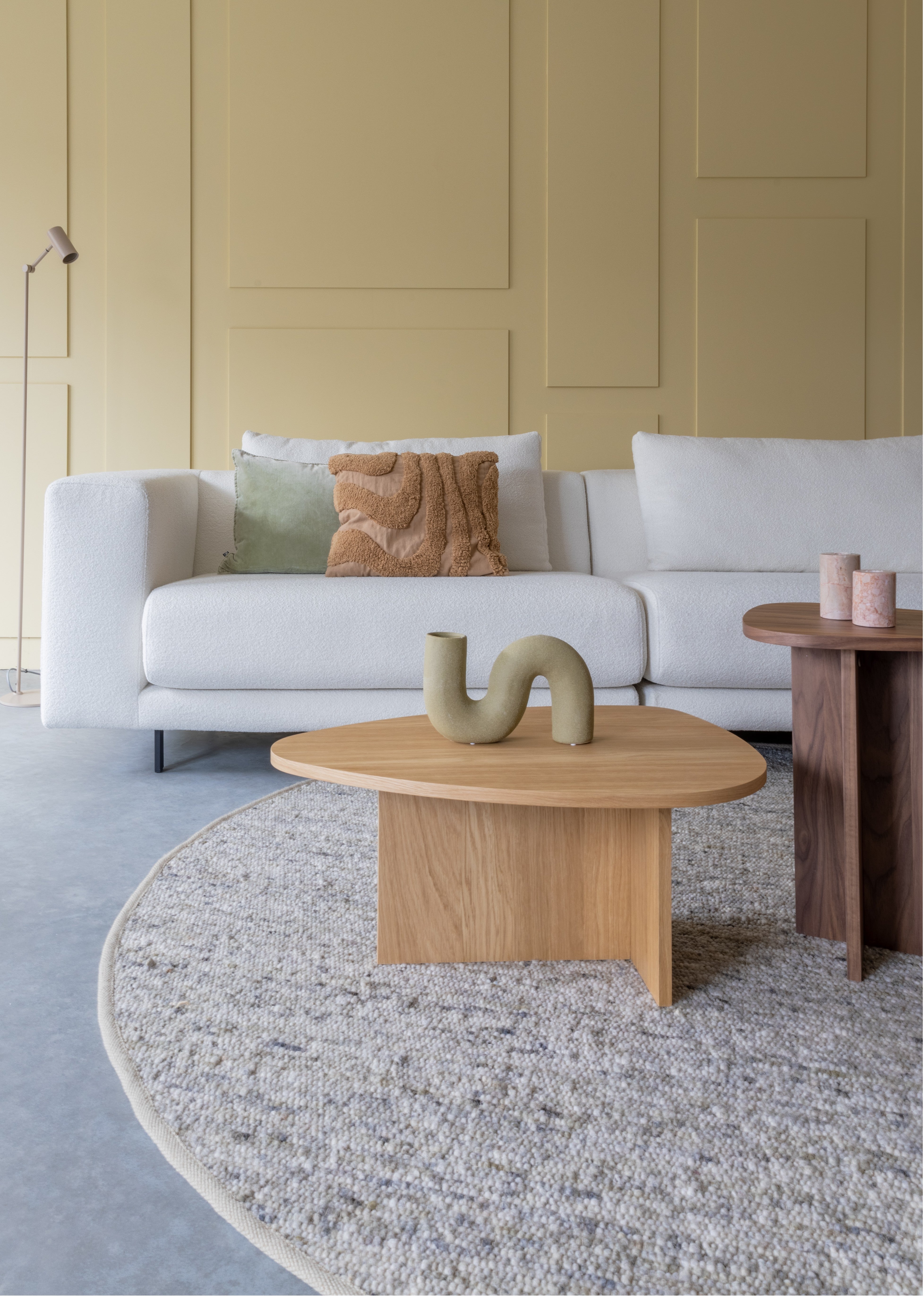 Rond_wollen_vloerkleed_Nanda beige groen