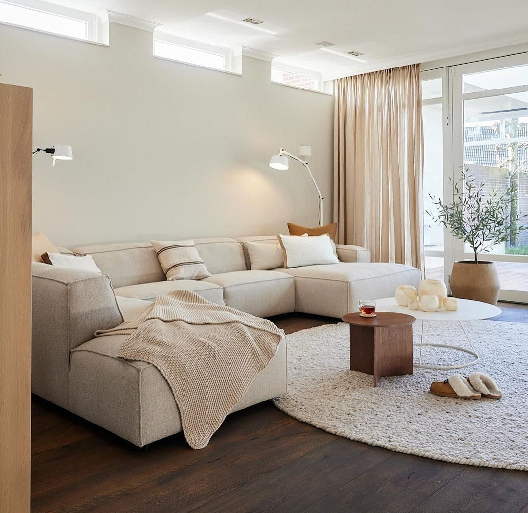 Rond wollen vloerkleed Romee Gebroken Wit 001 interieur