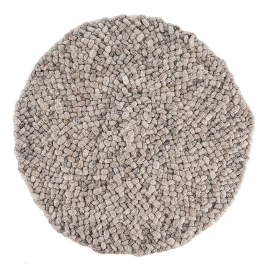 Rond wollen vloerkleed Romee Lichtgrijs 332