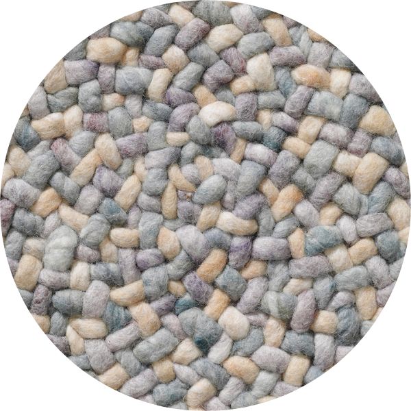 Rond wollen vloerkleed Romee Mix Lavender 491+Mint 343+Sand 124