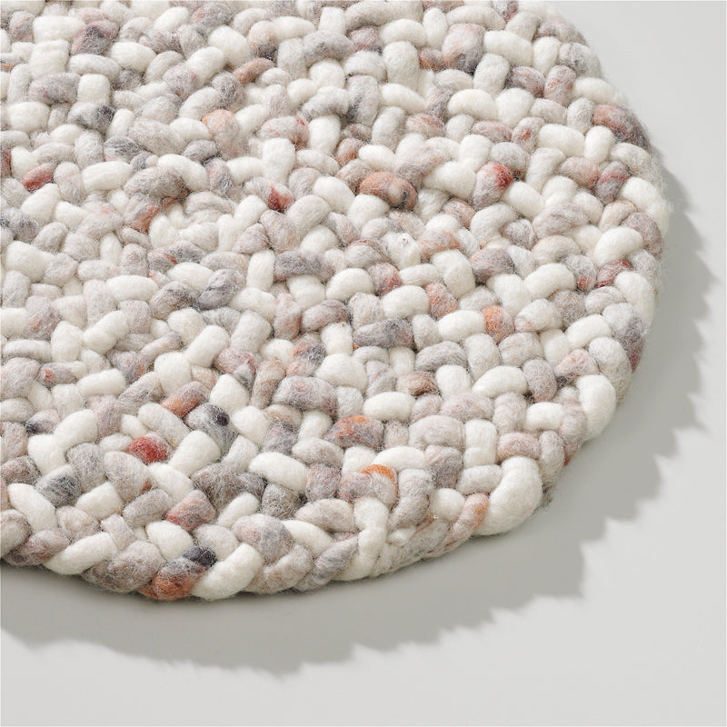 Rond wollen vloerkleed Romee Mix Opal 100+Dune 463+Poeder 472 detail