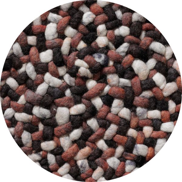 Rond wollen vloerkleed Romee Mix Poeder 472+Rust 425+Brownie 368