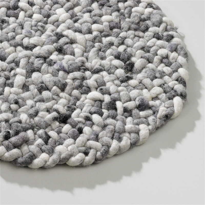 Rond wollen vloerkleed Romee Sneeuw 430+Slate 433+Fog 434 detail