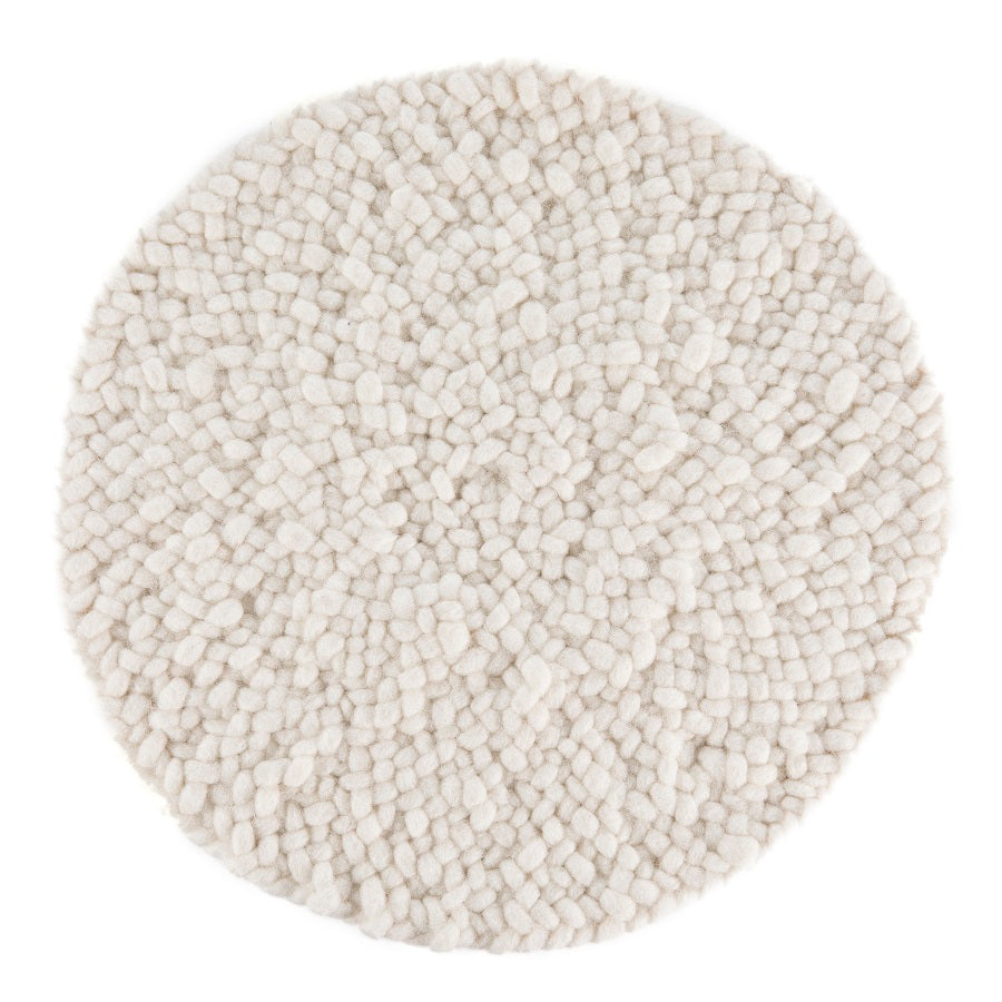 Rond wollen vloerkleed Romee Wit 100