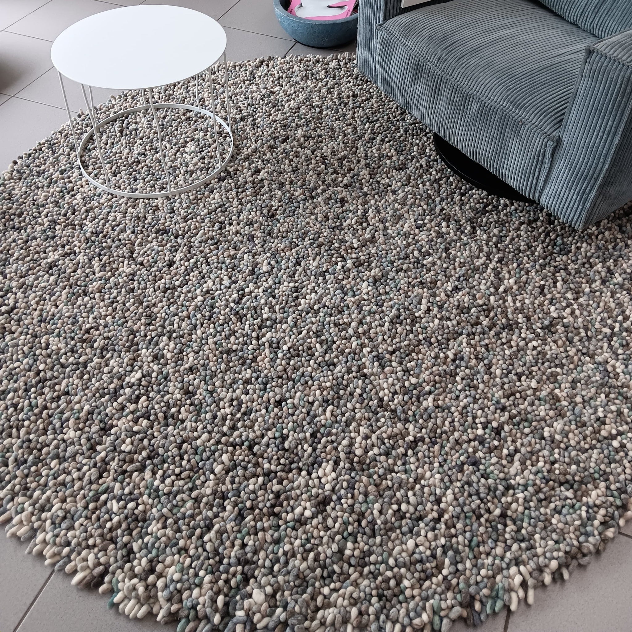 Rond wollen vloerkleed Tatum Ocean Mix Sfeer