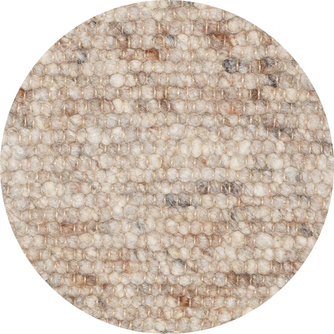 Rond wollen vloerkleed handgeweven Nanda Beige 13