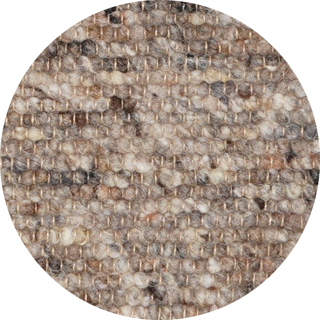 Rond wollen vloerkleed handgeweven Nanda Greige 15