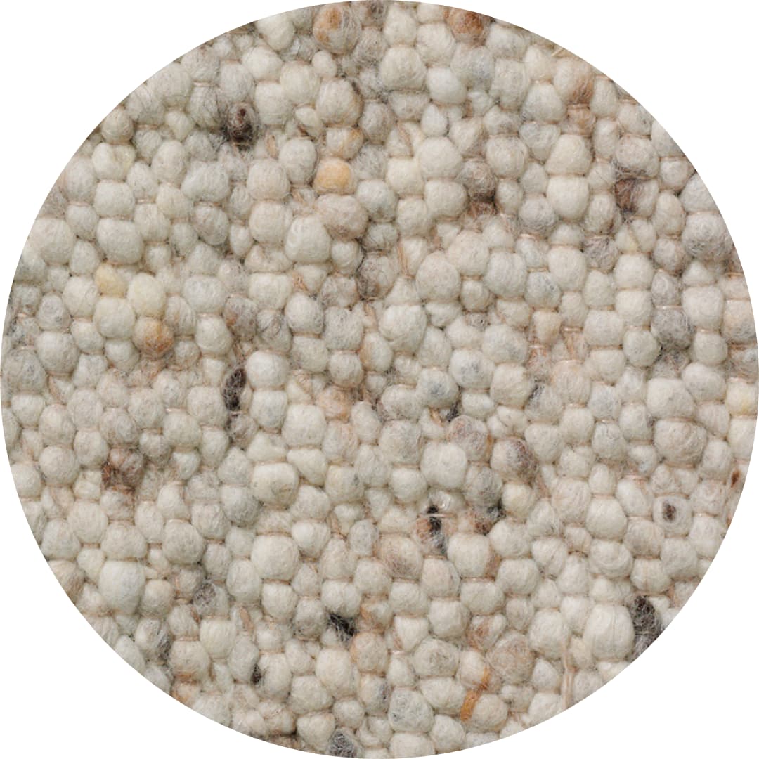 Rond grof wollen vloerkleed Nomi Beige 162