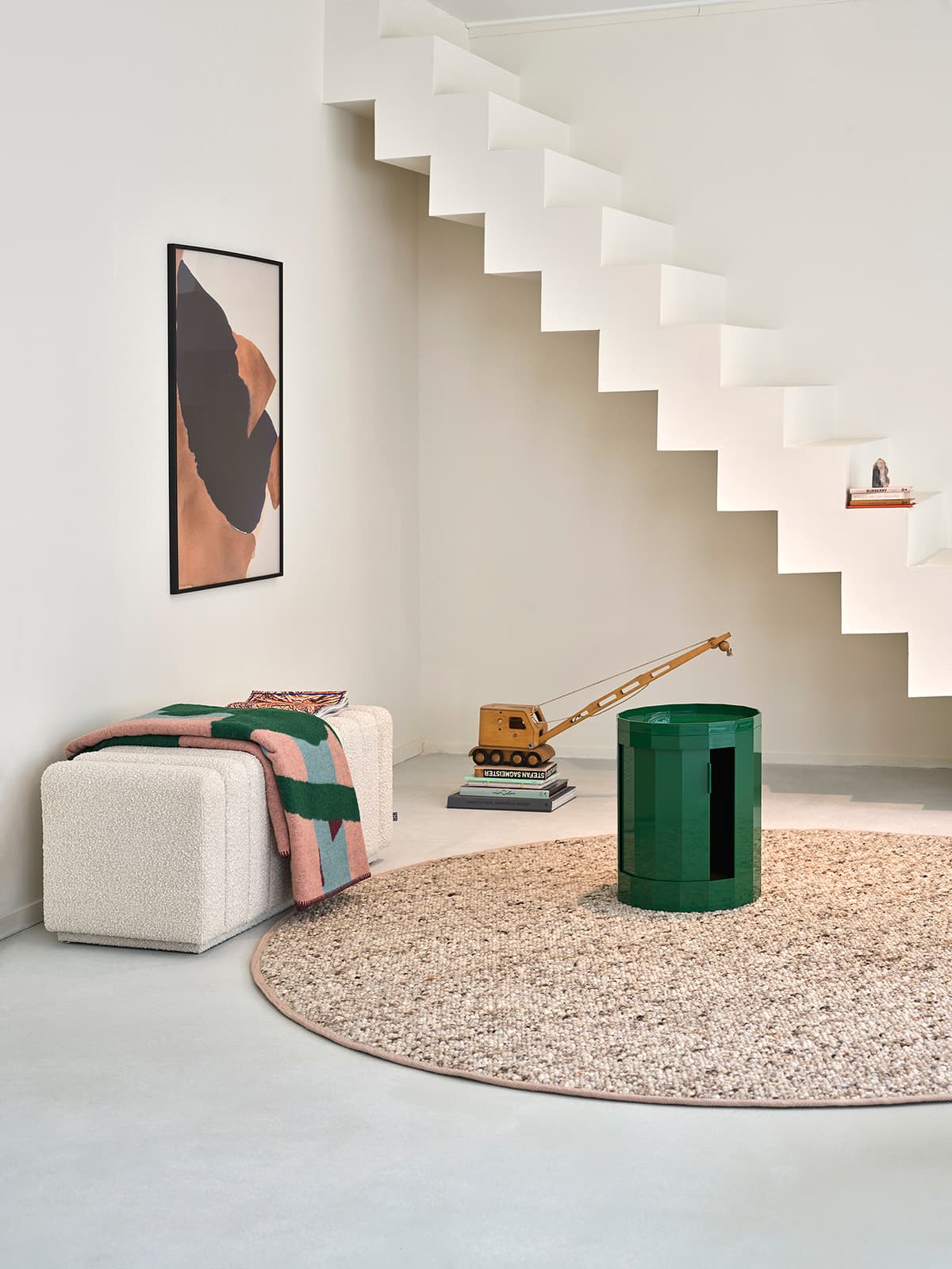 Rond grof wollen vloerkleed Nomi rond Nature mix 136 interieur1