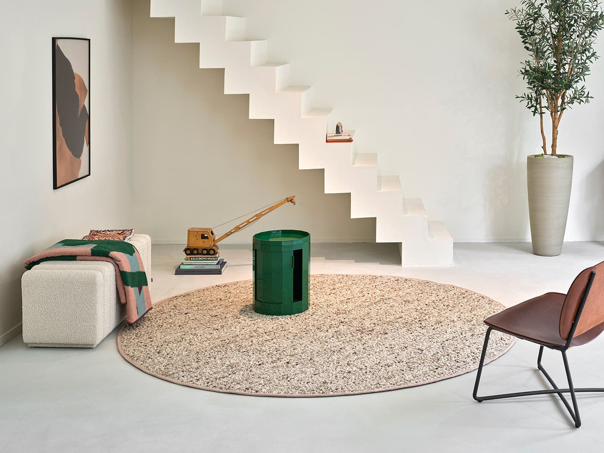 Rond grof wollen vloerkleed Nomi rond Nature mix 136 interrieur 2