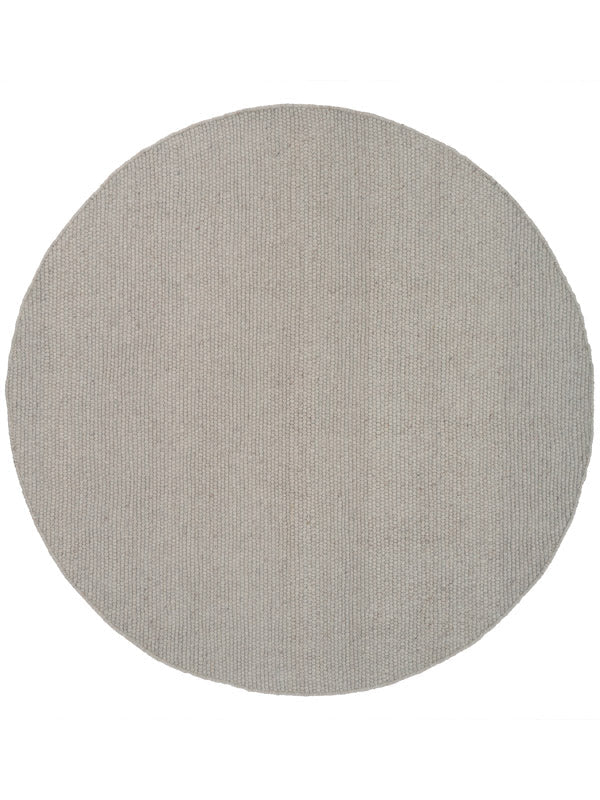 Rond handgeweven wollen vloerkleed Ankie Light Grey