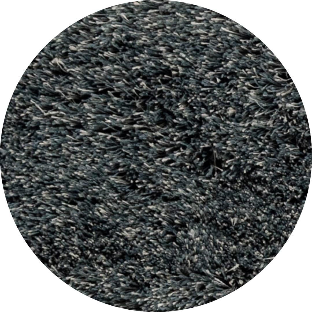 Rond hoogpolig vloerkleed Aliza 32 Blauw Grijs
