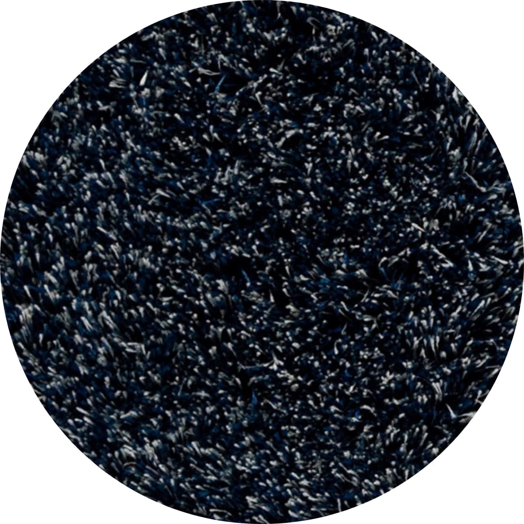 Rond hoogpolig vloerkleed Aliza 32 Donkerblauw