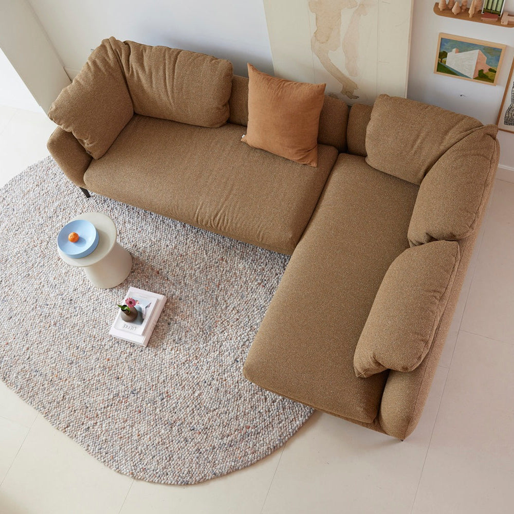 Rond wollen vloerkleed Romee Poeder ovaal