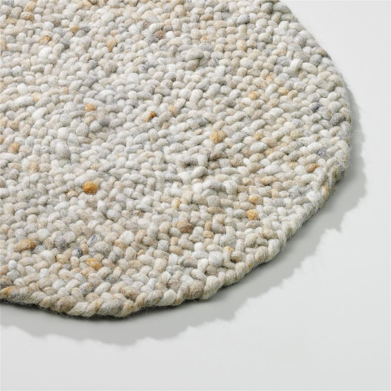 Rond wollen vloerkleed Romee leem 464