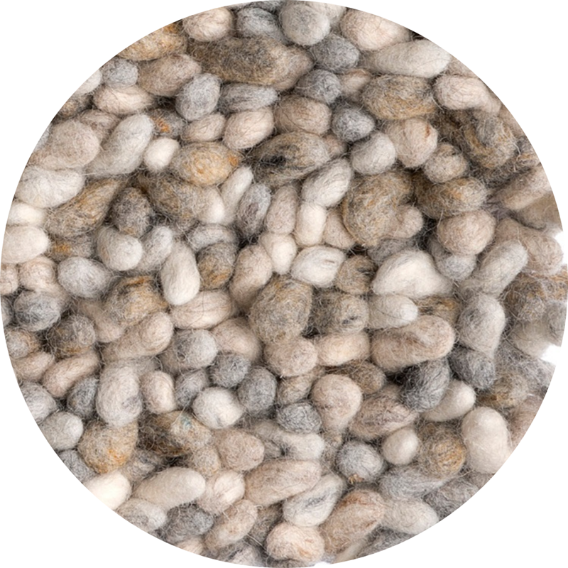 Grof rond wollen vloerkleed Tatum Beige 02