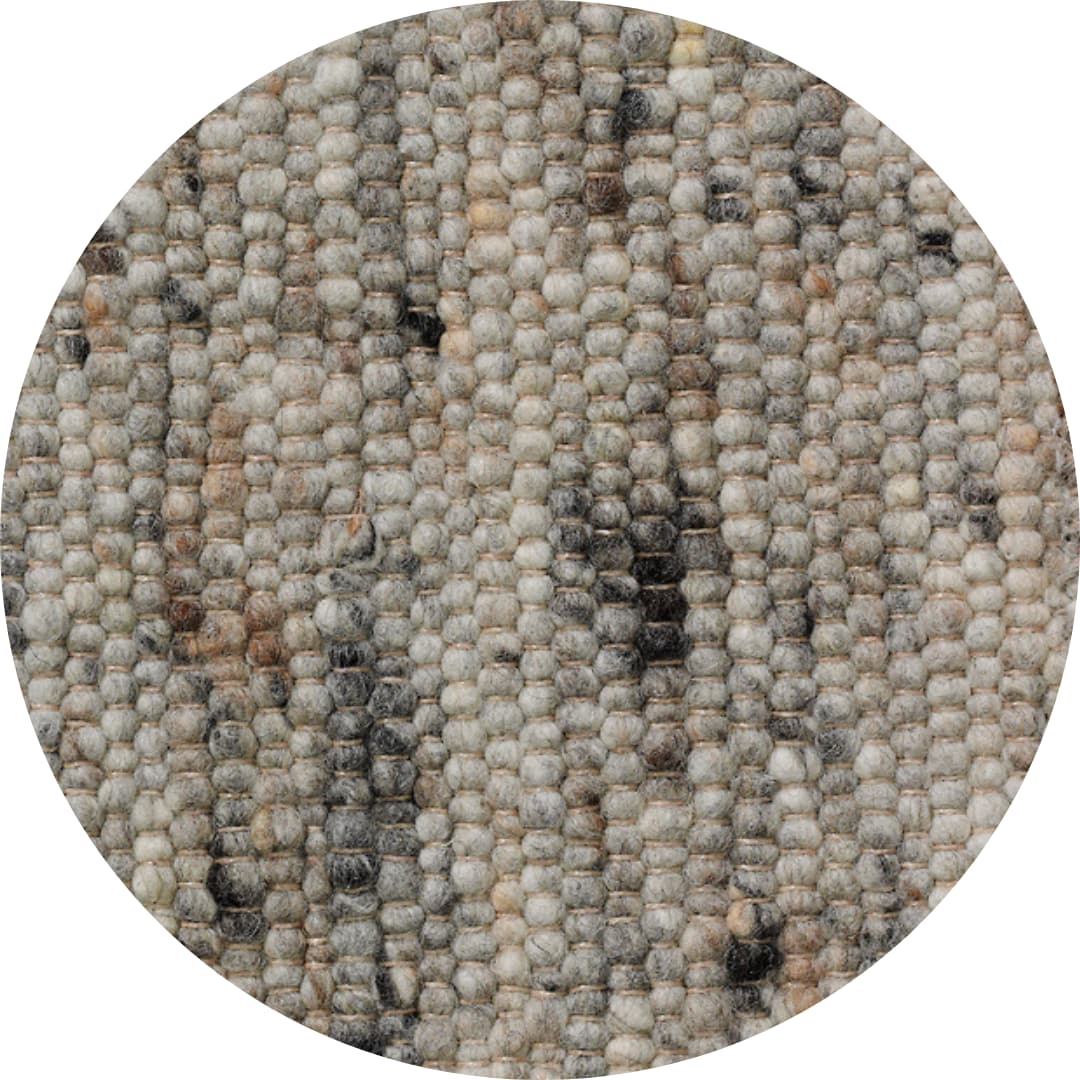 Rond vlak wollen vloerkleed Vieve Nature Mix 136