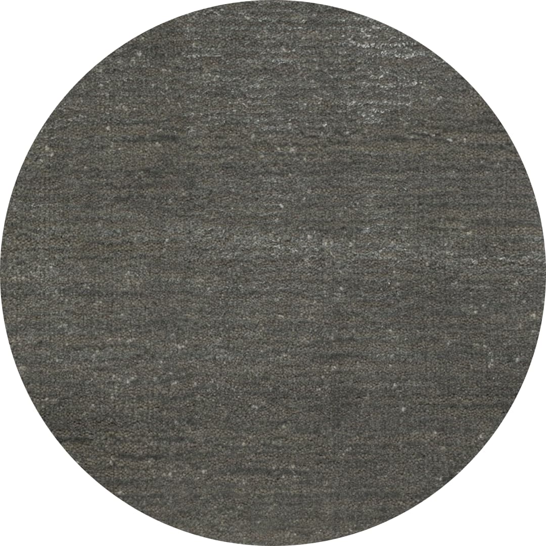 Rond laagpolig wollen vloerkleed Vivienne Grey