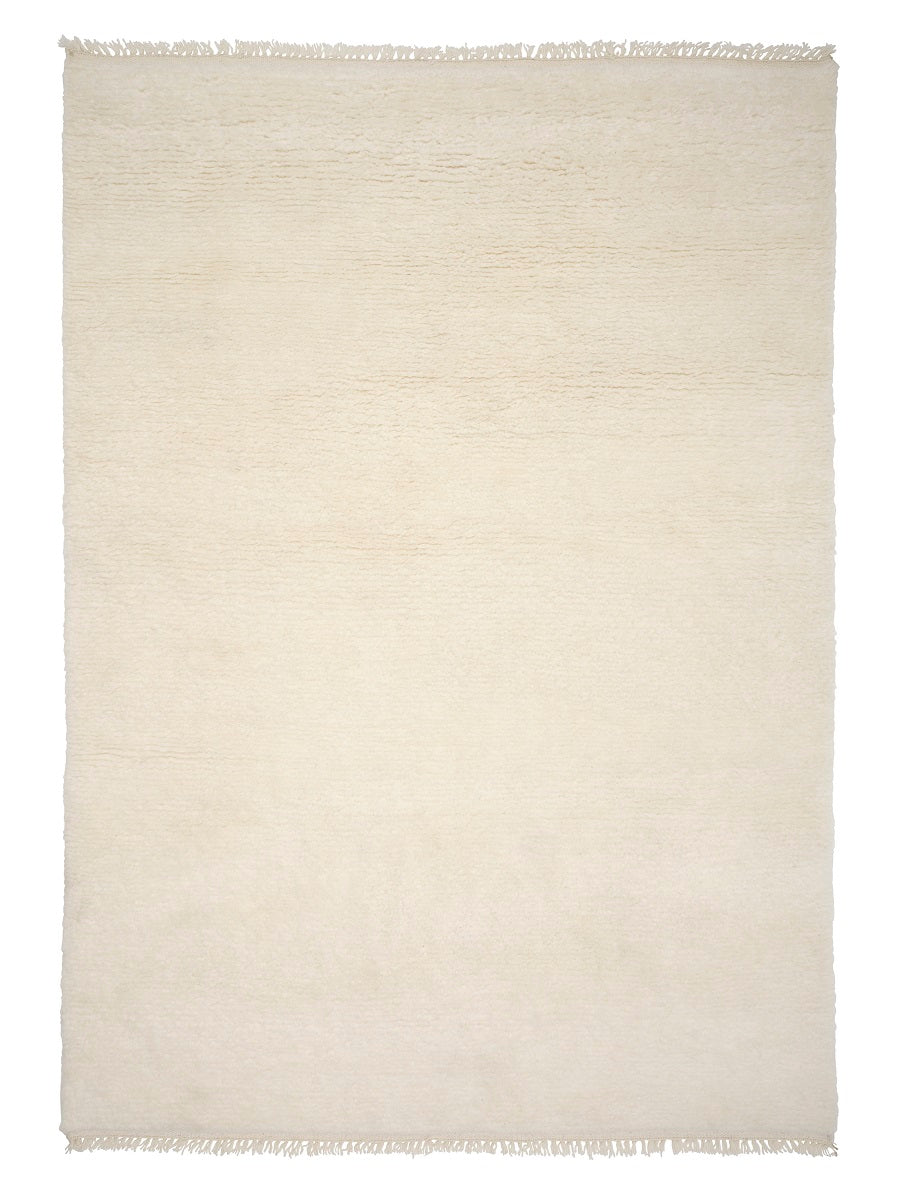 Soof White Wollen Berber Vloerkleed